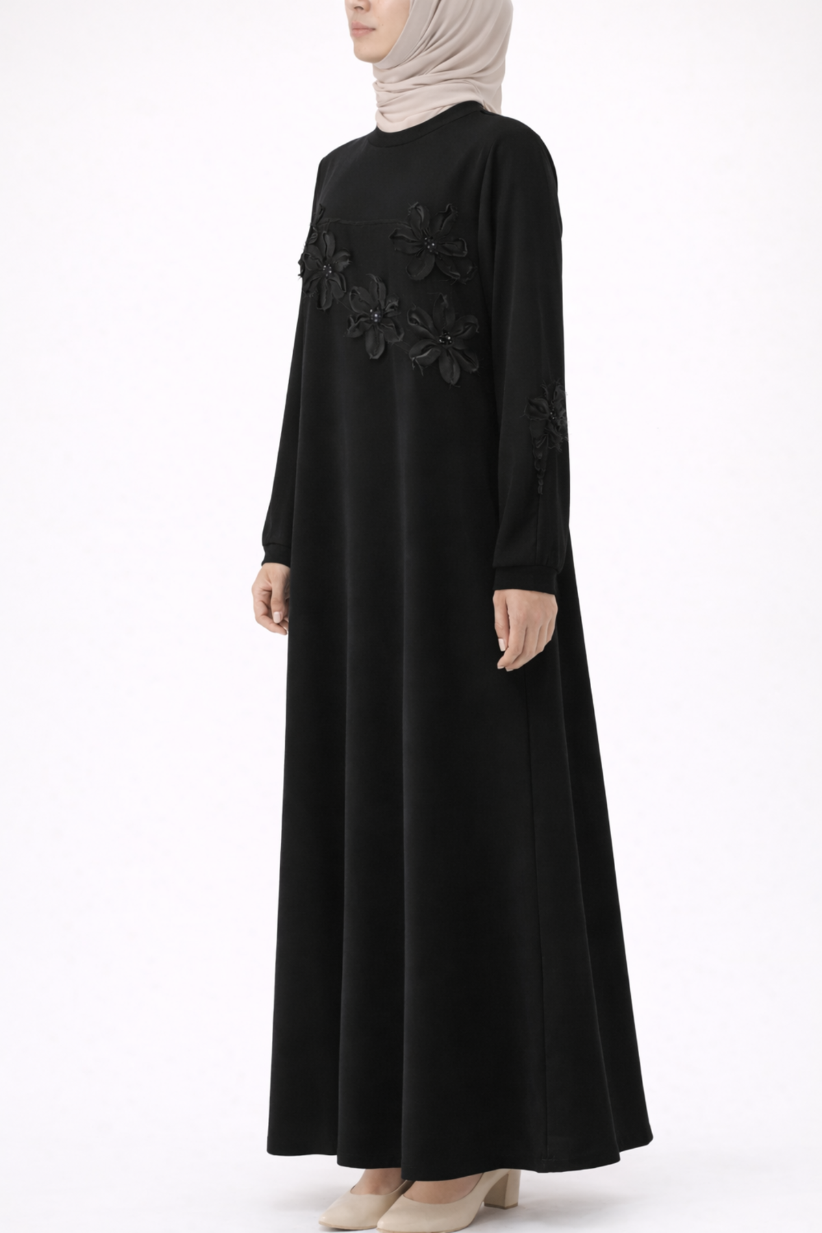 *LAZER KESİM ÇİÇEKLİ ELBİSE