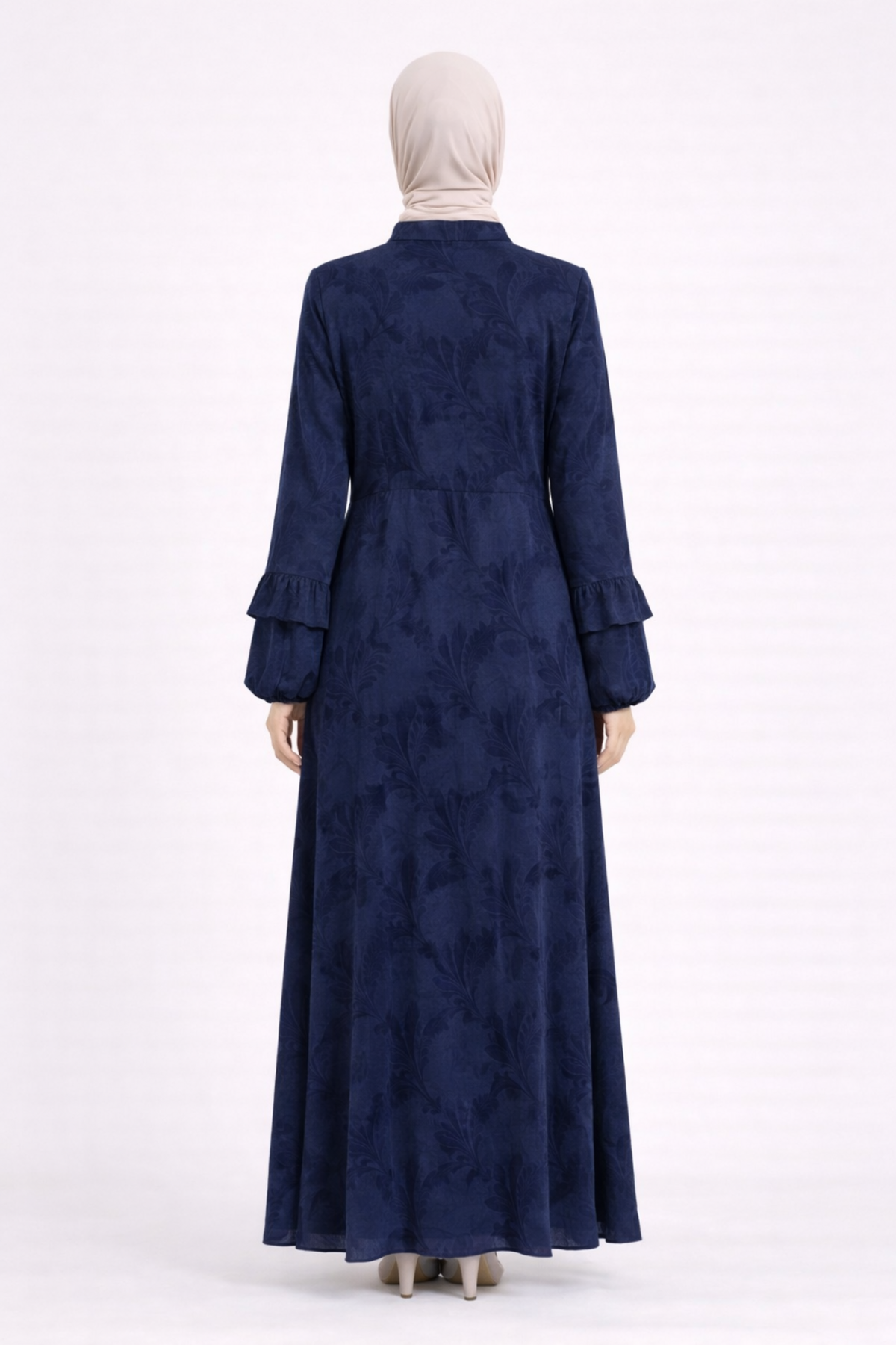 DESENLİ DÜĞMELİ KUPRA ELBİSE