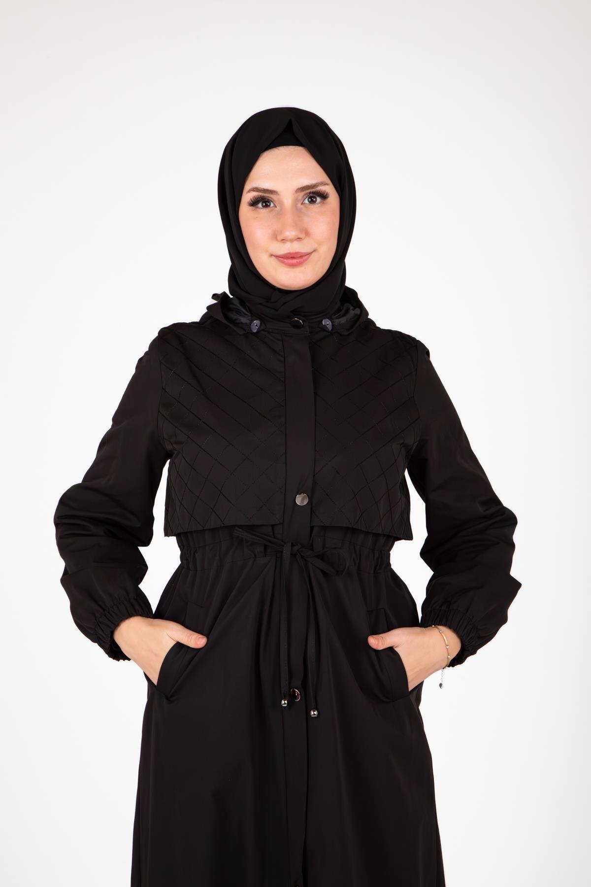 KAPŞONLU RÜZGARLIK DETAYLI MONT