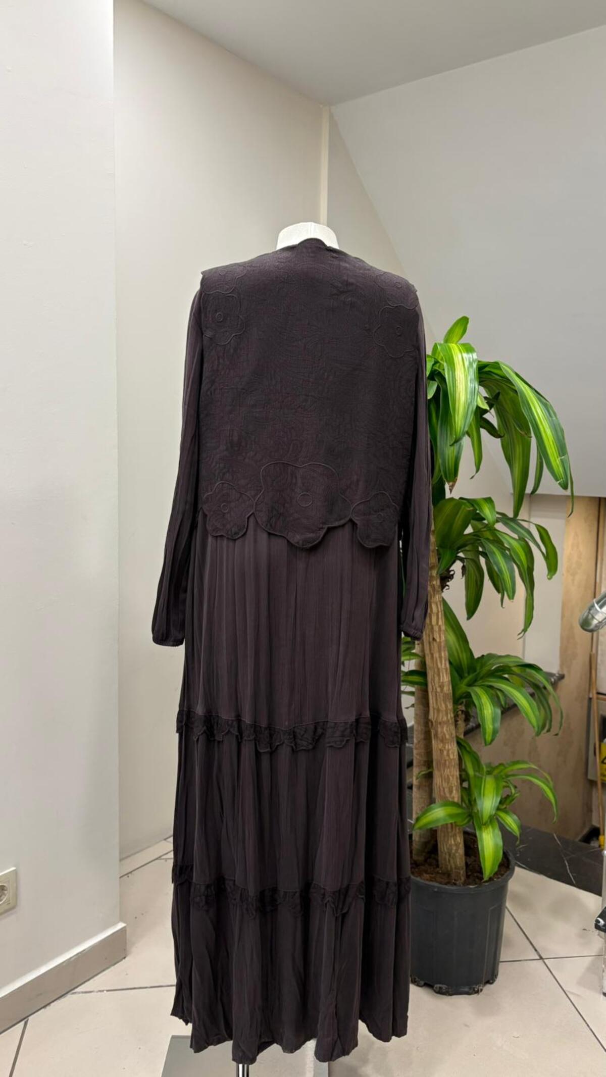 PAPATYA YELEKLİ ELBİSE