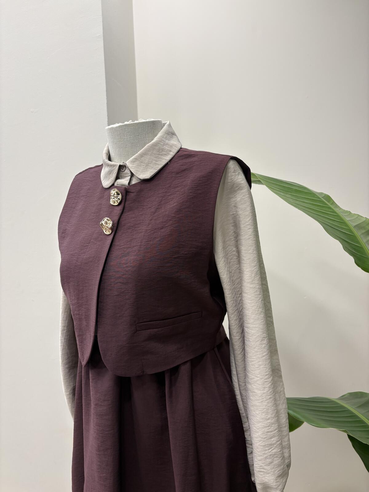 YELEKLİ KLOŞ SERAN ELBİSE