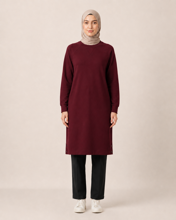 REGLAN KOLLU SWEAT TUNİK İKİ İPLİK