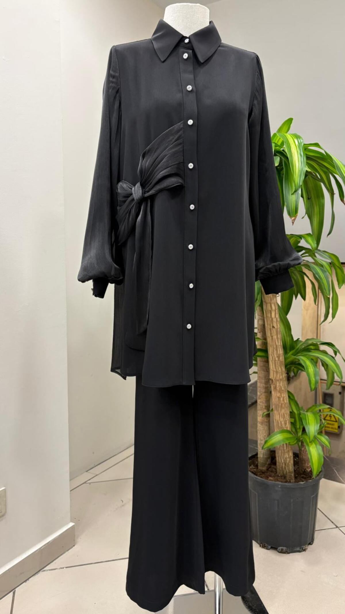 FİYON DETAYLI ŞİFON KOLLU TAKIM