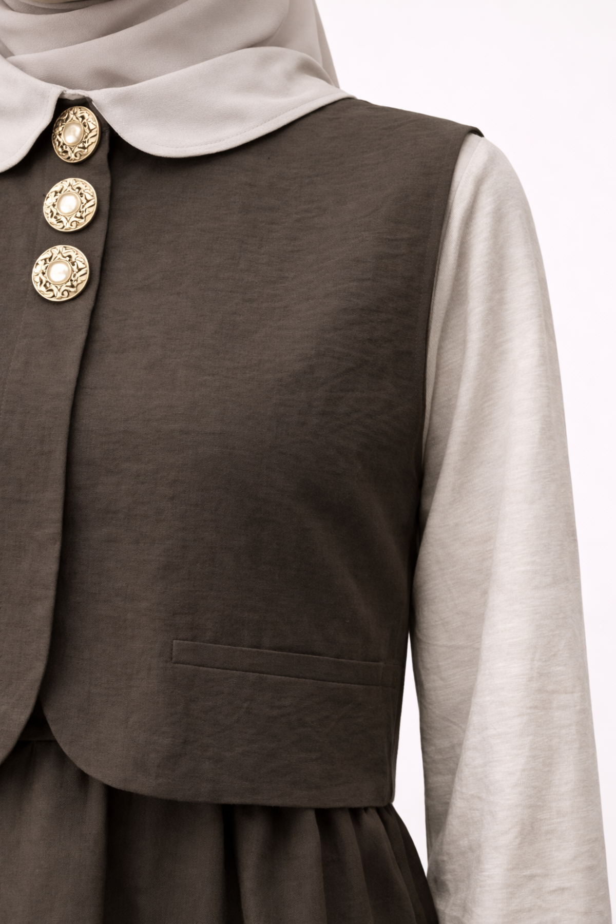 YELEKLİ KLOŞ SERAN ELBİSE