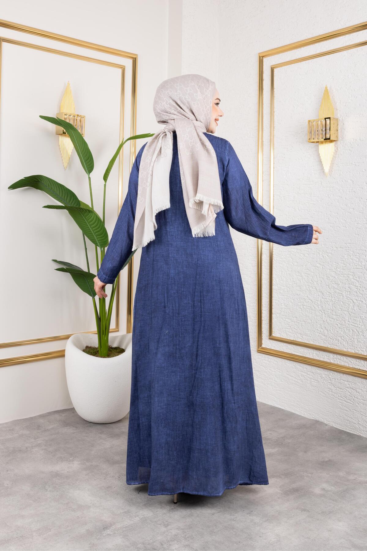 BEŞGEN DİKİŞ DETAYLI ELBİSE