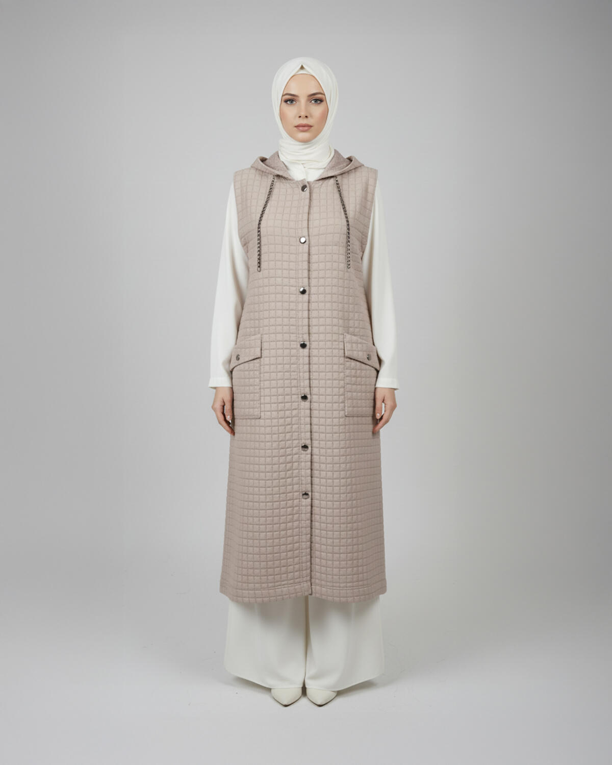 CEP DETAYLI KAPİTONE YELEK