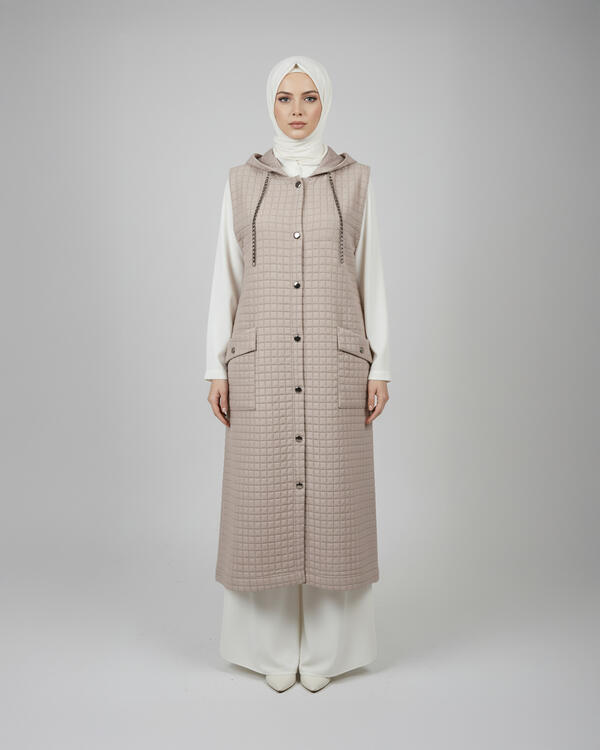 CEP DETAYLI KAPİTONE YELEK