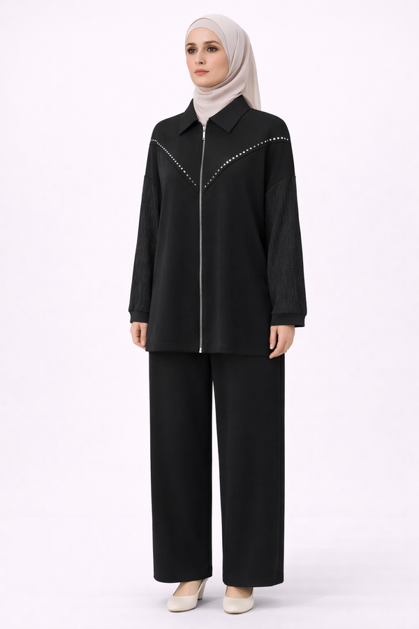 VEREV GARNİLİ KOL DETAYLI TAKIM