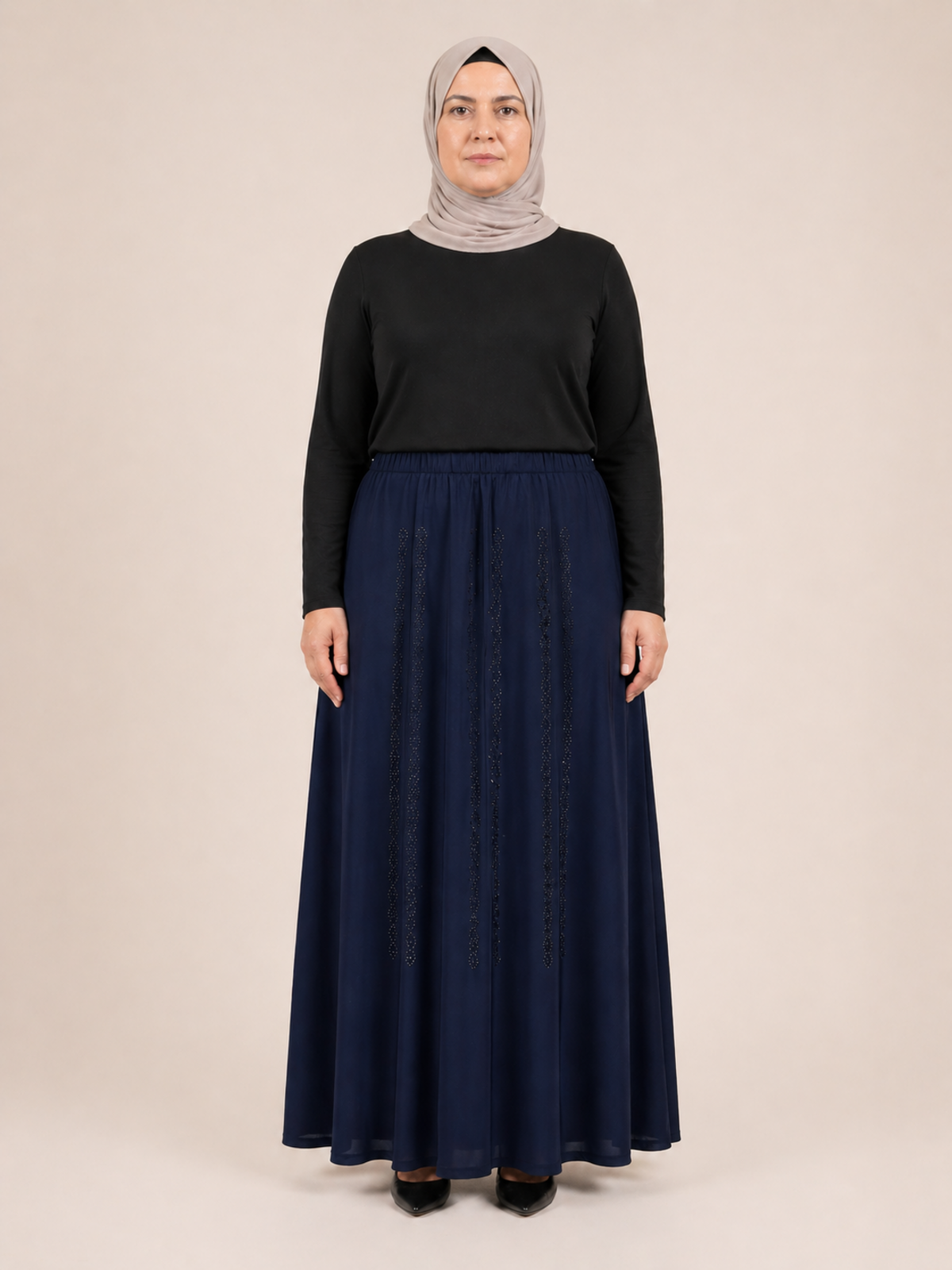 LASTİKLİ TAŞLI ETEK