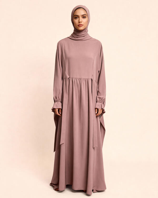 YAN BAĞLAMALI İPEK ELBİSE