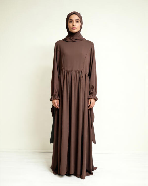 YAN BAĞLAMALI İPEK ELBİSE