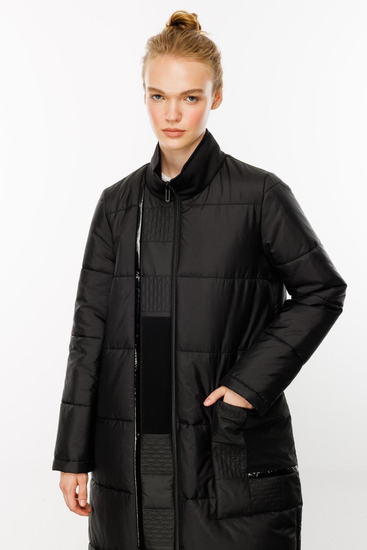 PATCHWORK DETAYLI FERMUARLI MONT