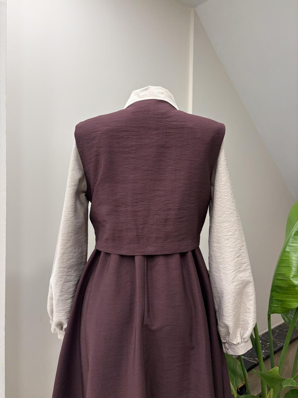 YELEKLİ KLOŞ SERAN ELBİSE