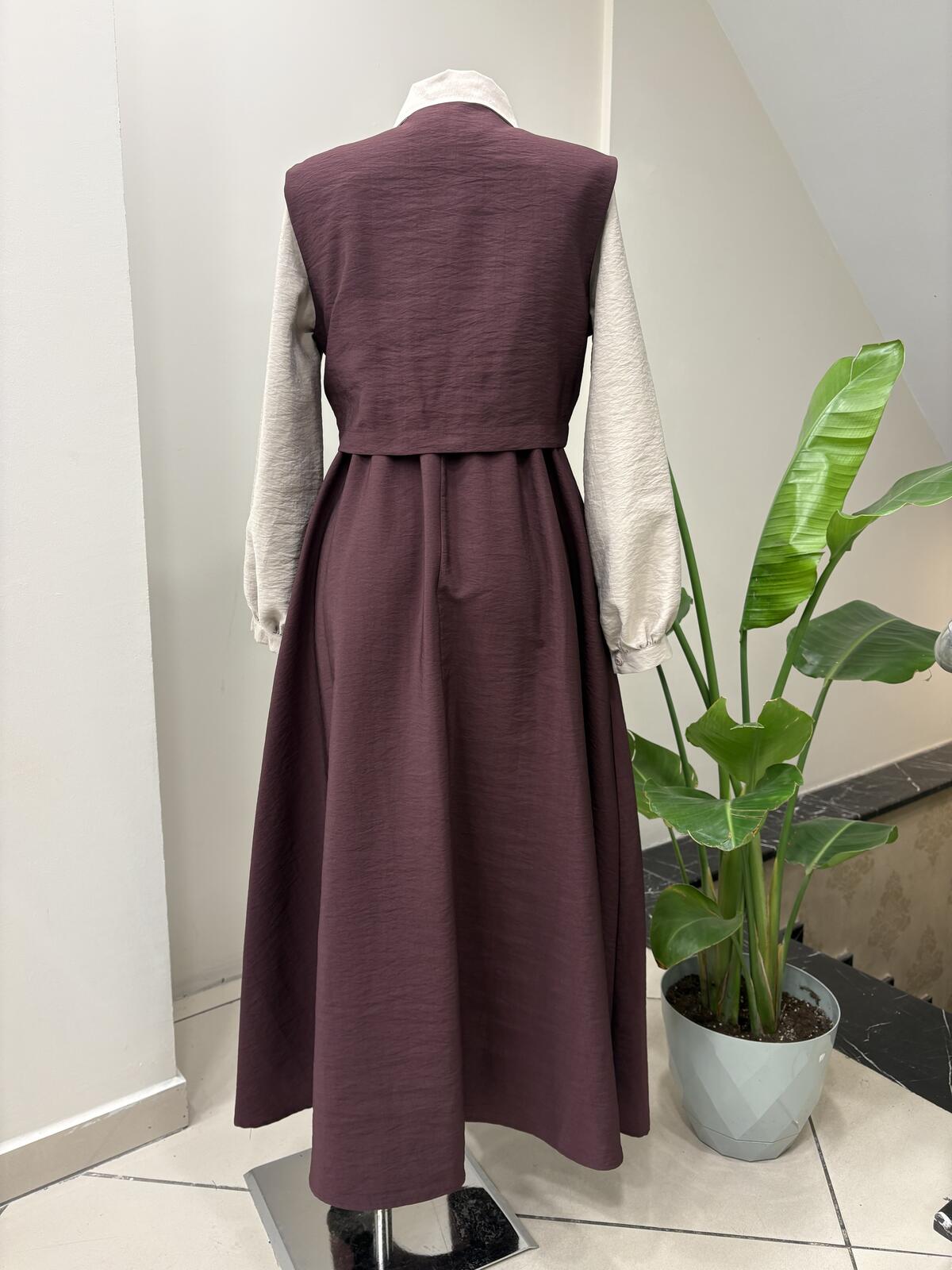 YELEKLİ KLOŞ SERAN ELBİSE