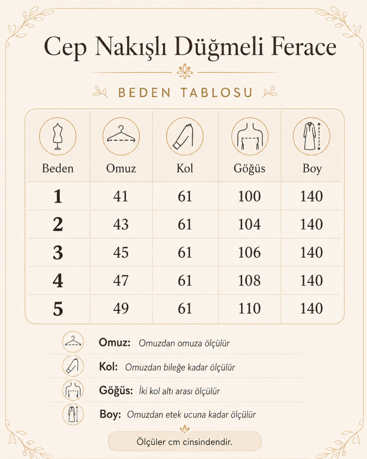 CEP NAKIŞLI DÜĞMELİ FERACE