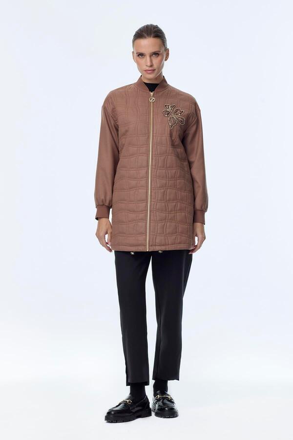 ÇİÇEK İŞLEMELİ RİBANALI CEKET