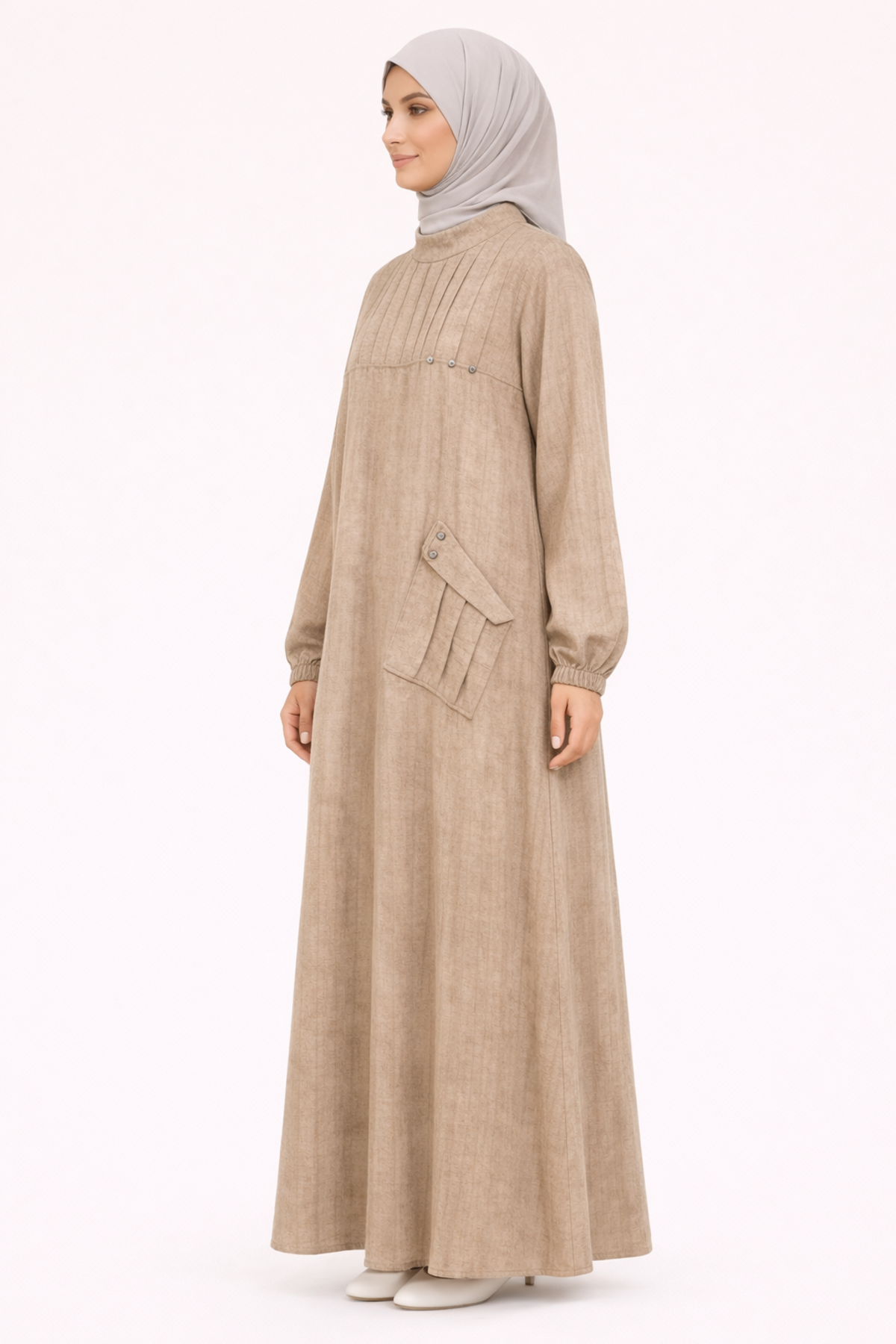 ROBASI PİLELİ CEPLİ ELBİSE