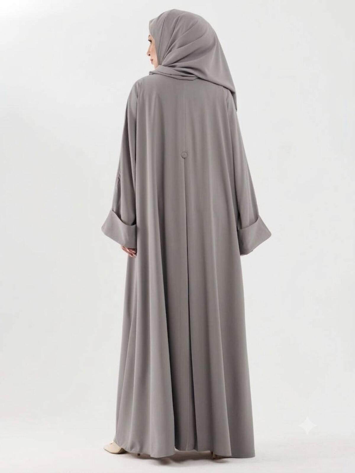 KOL MANŞETLİ MEDİNE İPEĞİ ABAYA