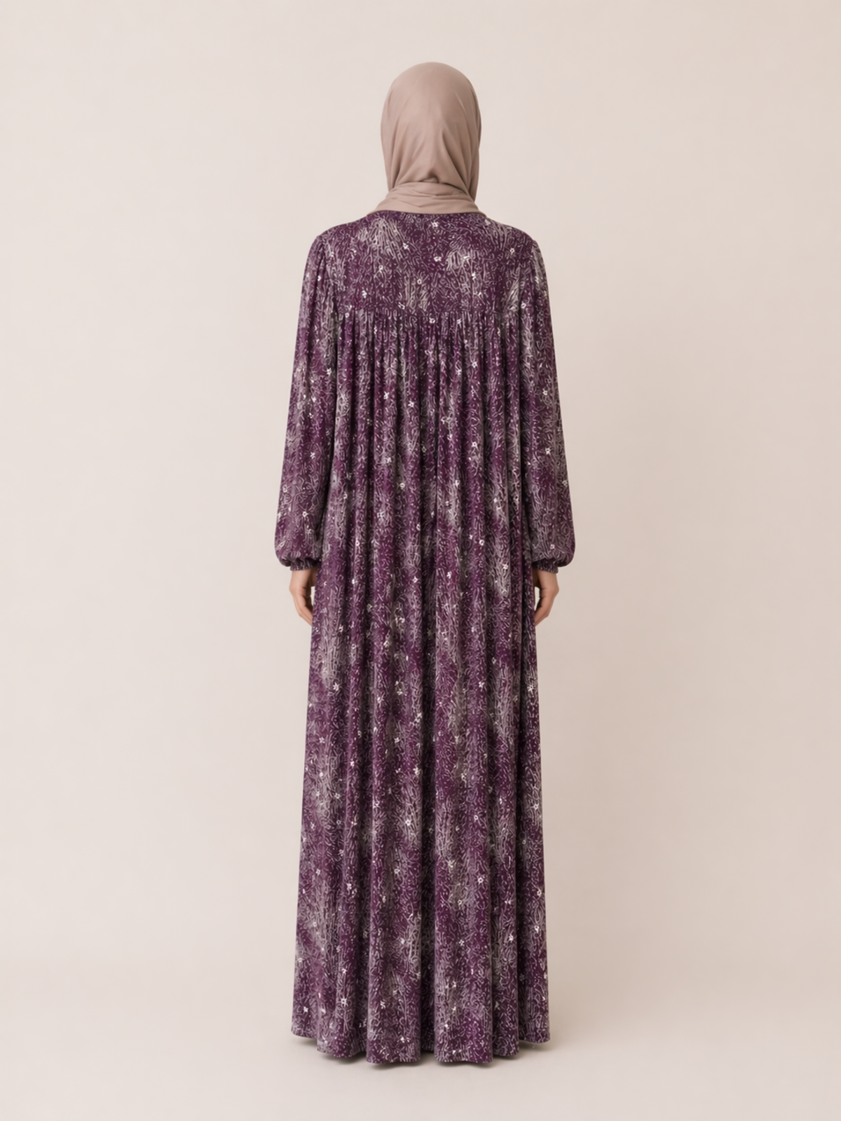 YUVARLAK ROBA DESENLİ VİSKON ELBİSE