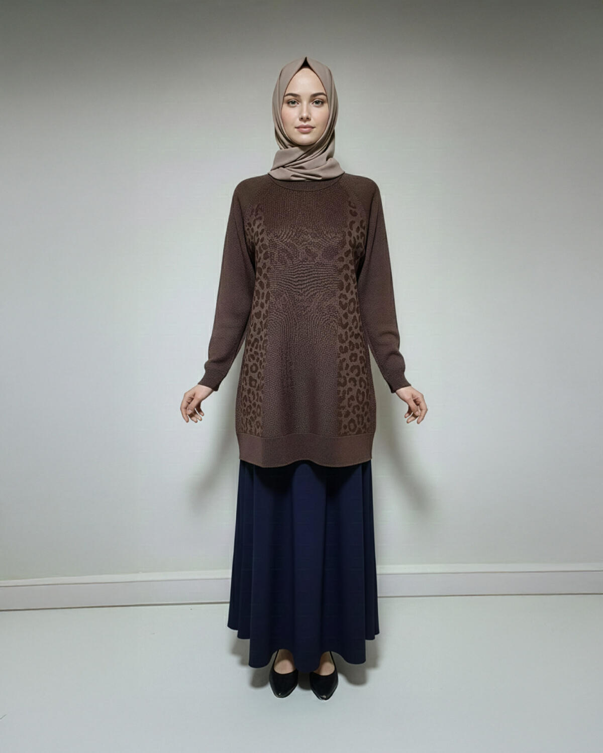 ÖNÜ LEOPAR TRİKO TUNİK