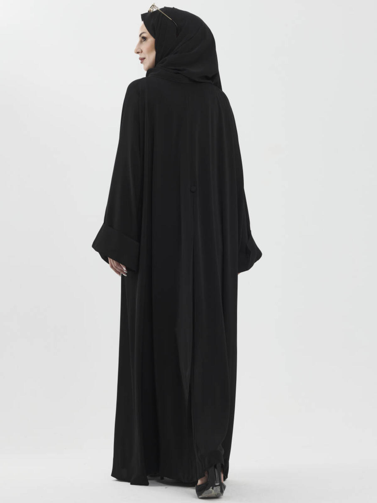KOL MANŞETLİ MEDİNE İPEĞİ ABAYA