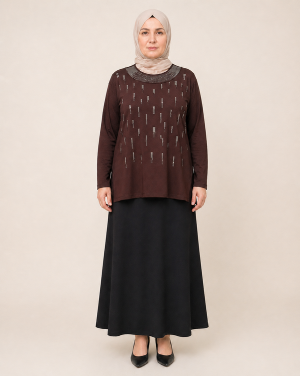 DİKDÖRTGEN TAŞLI BATTAL BLUZ