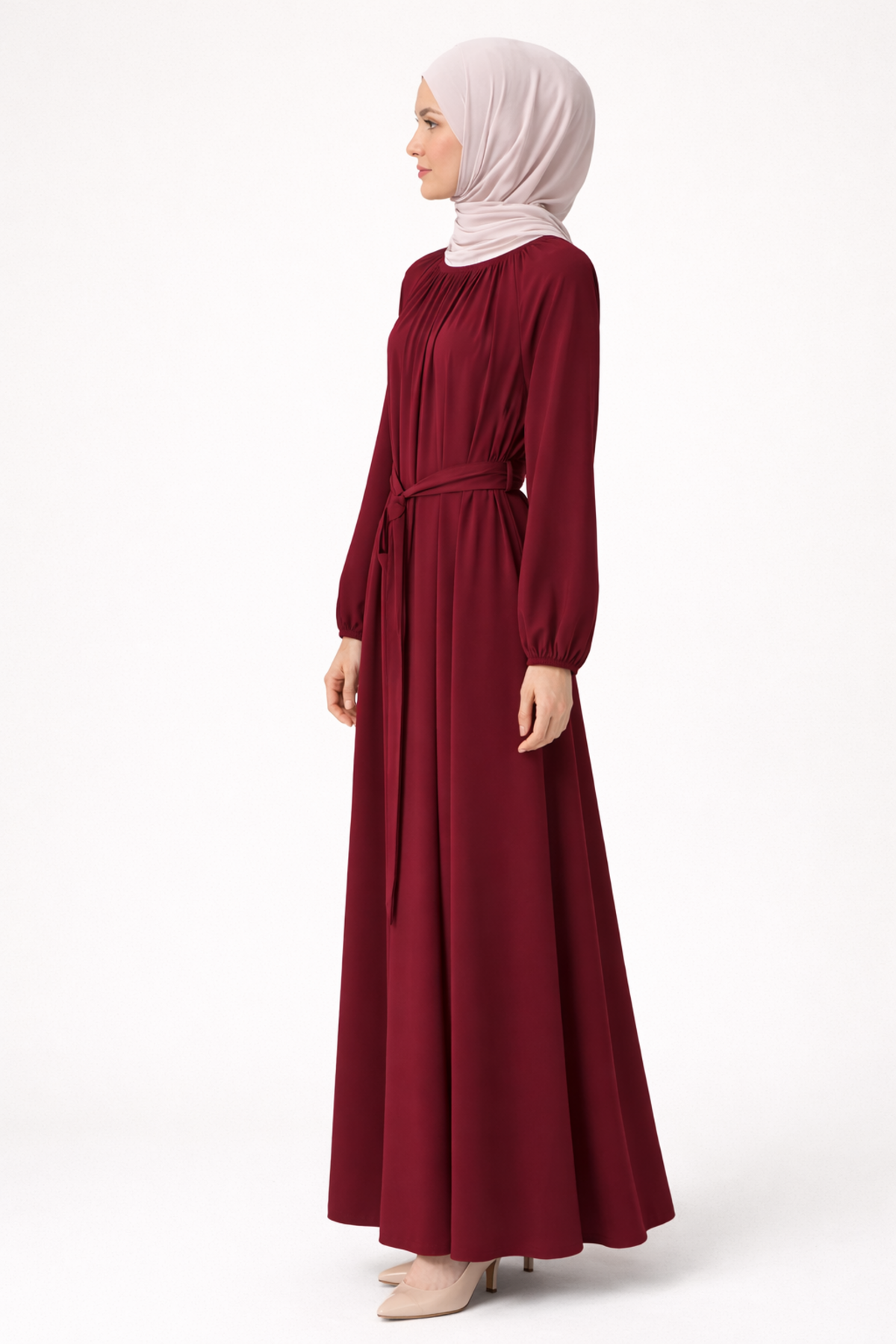 YAKA BÜZGÜLÜ RAHAT KALIP ELBİSE