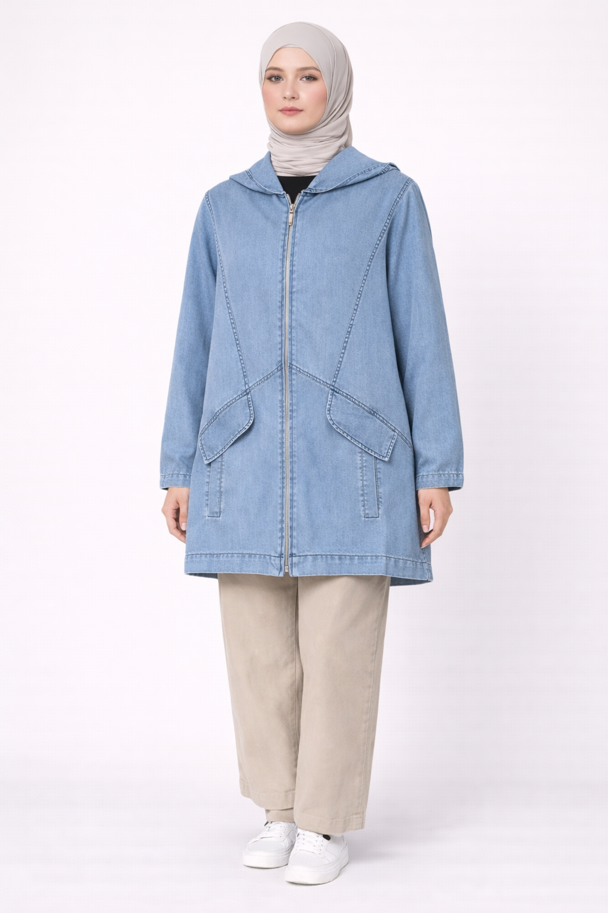 KAPŞONLU TENCEL KISA KAP