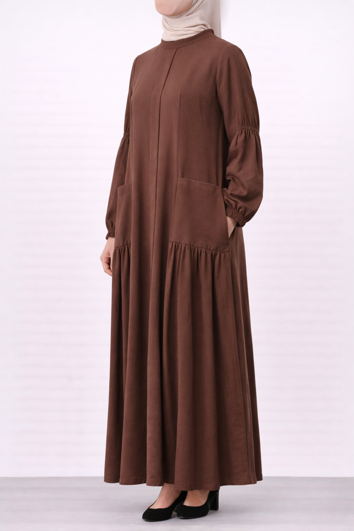 *CEP DETAYLI BÜZGÜLÜ ELBİSE