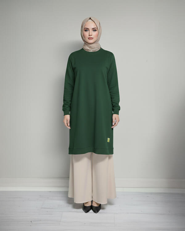 TEK RENK BASIC TUNİK 85 CM
