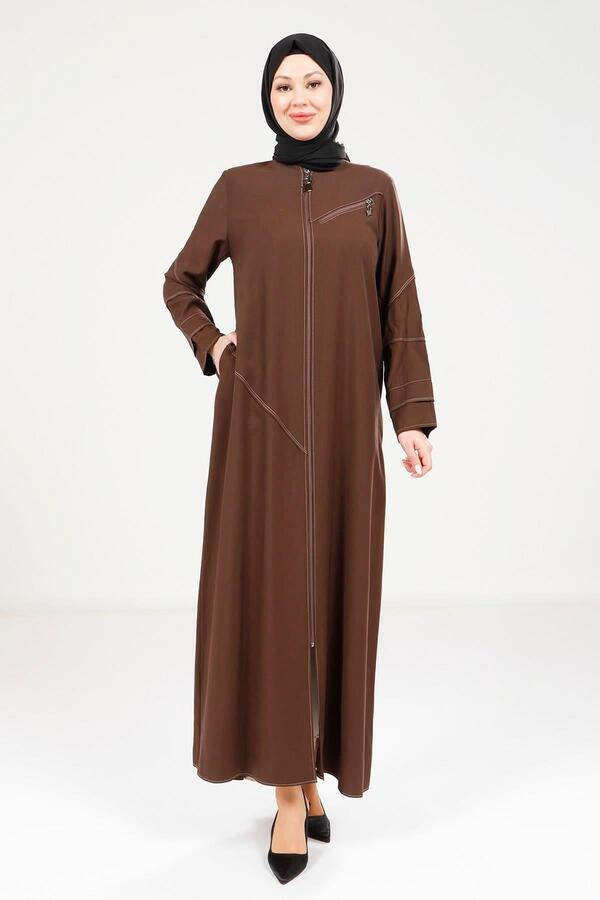 KOL DİKİŞ DETAYLI YAN FERMUARLI FERACE