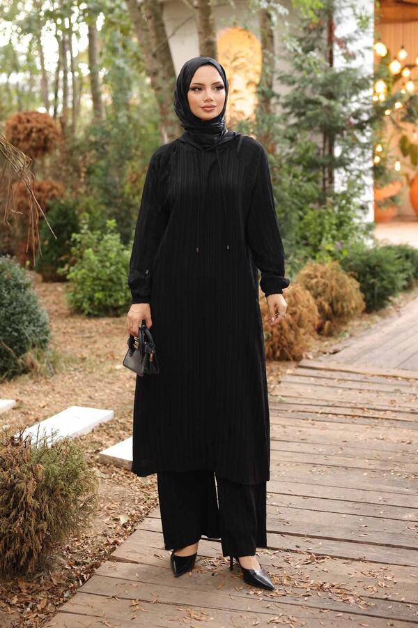 KAPŞONLU İKİLİ KETEN TAKIM