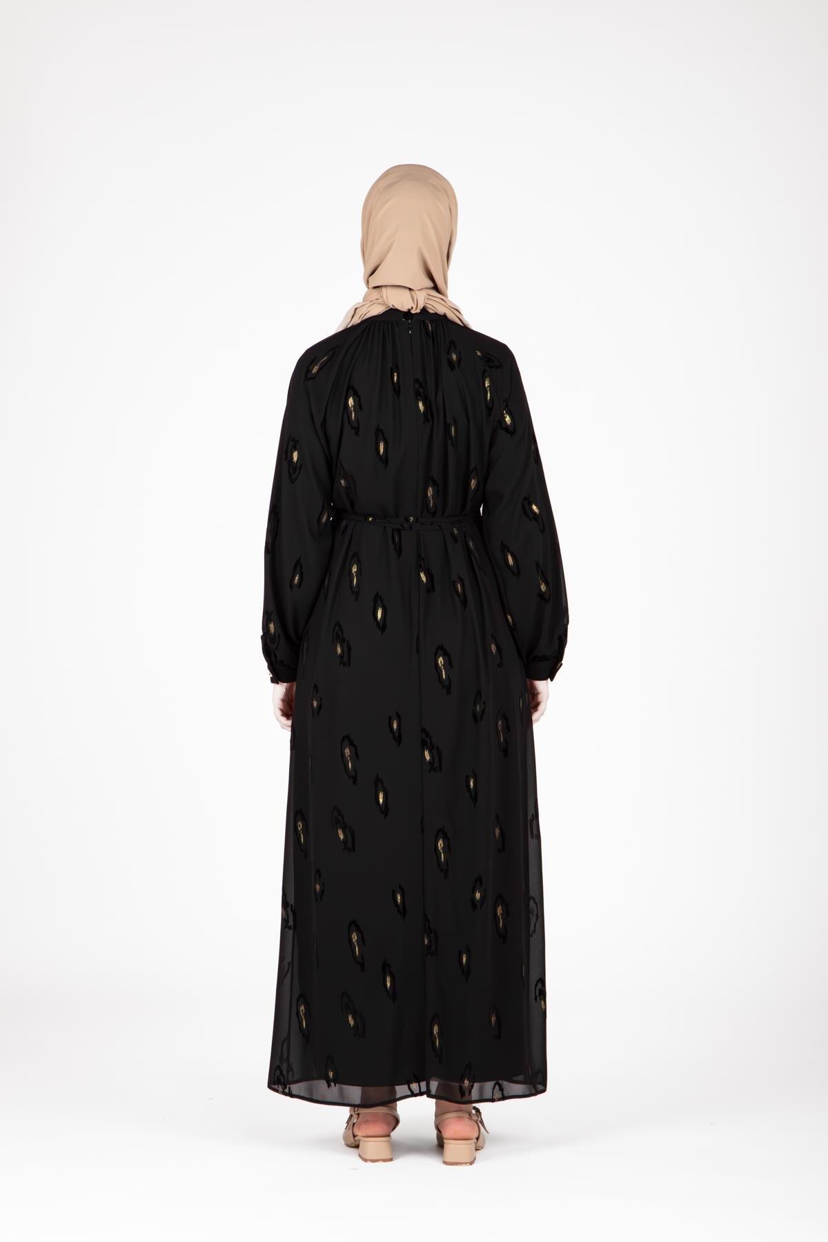 ŞİFON BASKILI ELBİSE