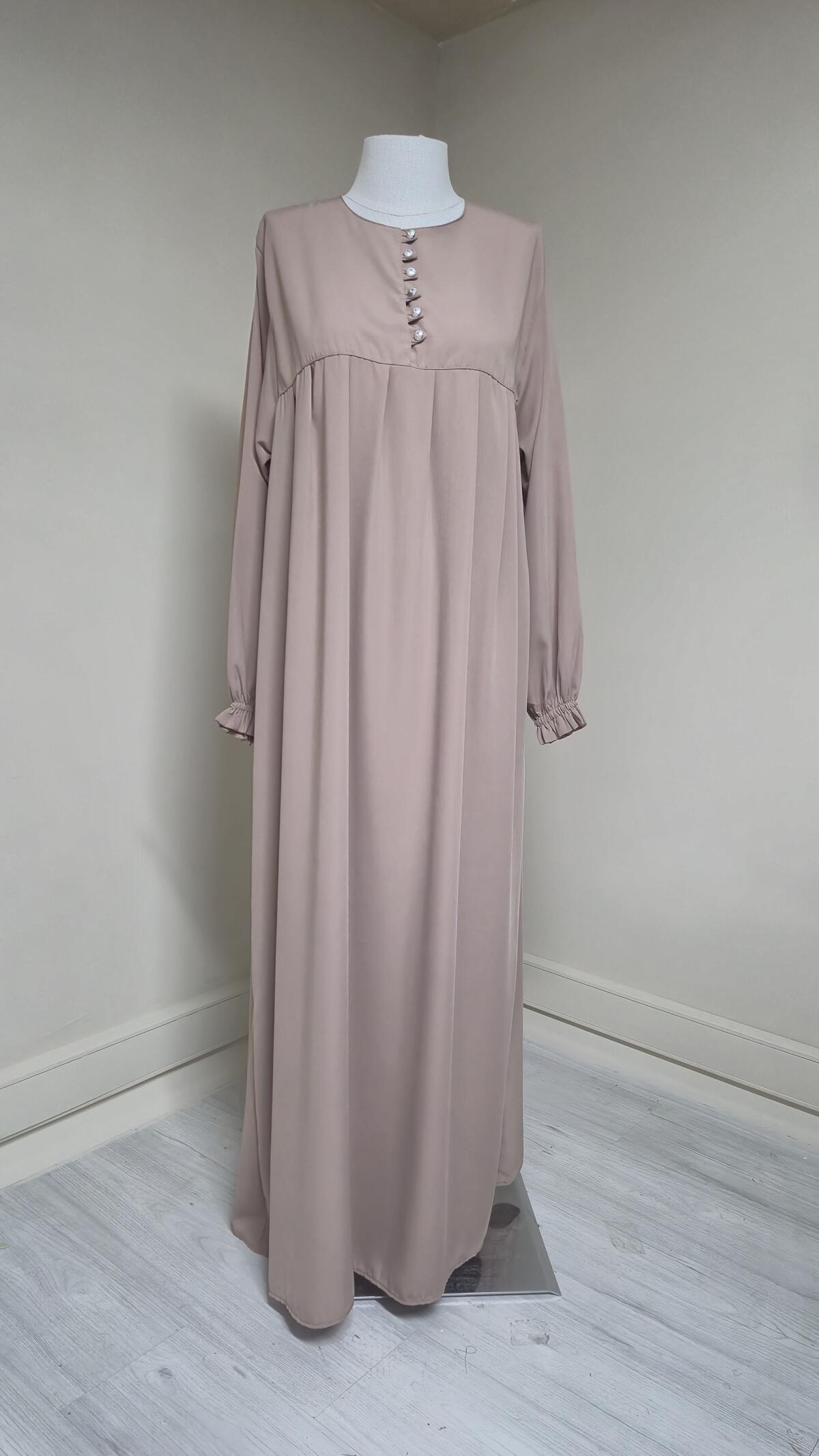 DÜZ ROBA PİLELİ İPEK ELBİSE