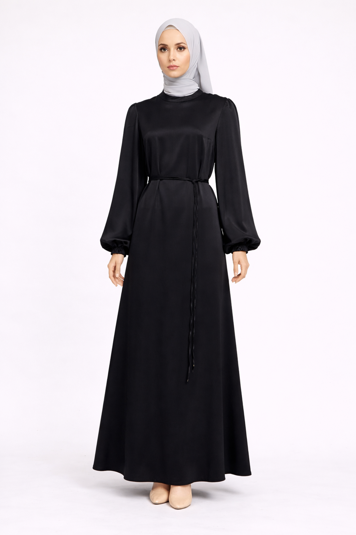 BALON KOL DÜZ ELBİSE