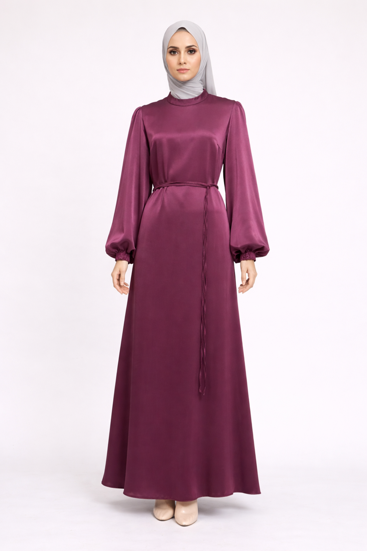 BALON KOL DÜZ ELBİSE