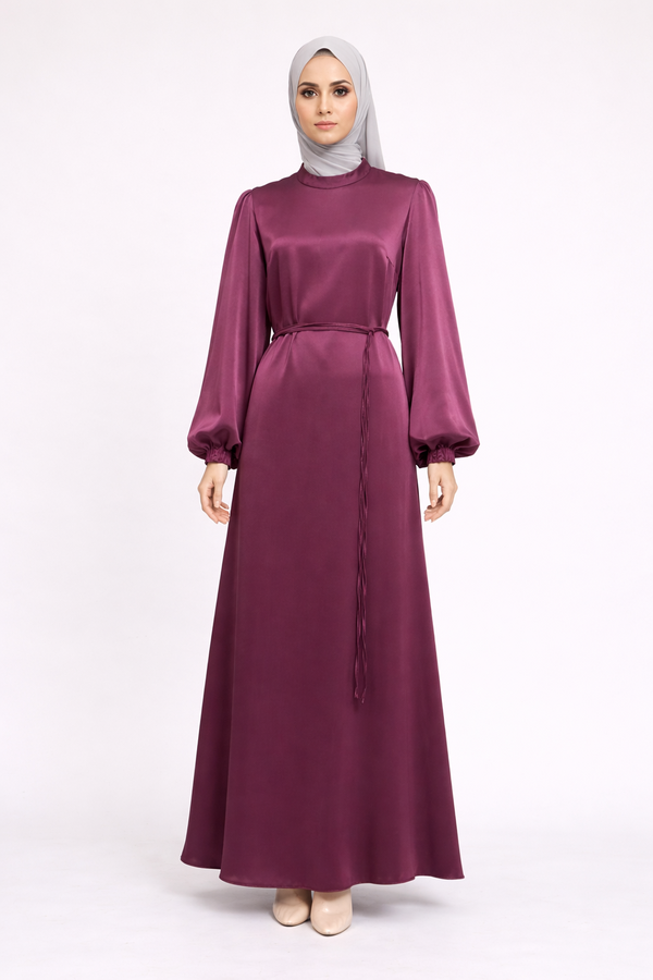 BALON KOL DÜZ ELBİSE