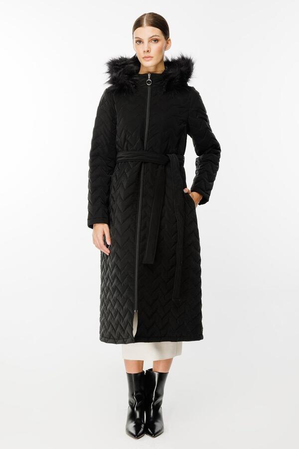 BAKLAVA DESEN KAPŞONLU MONT