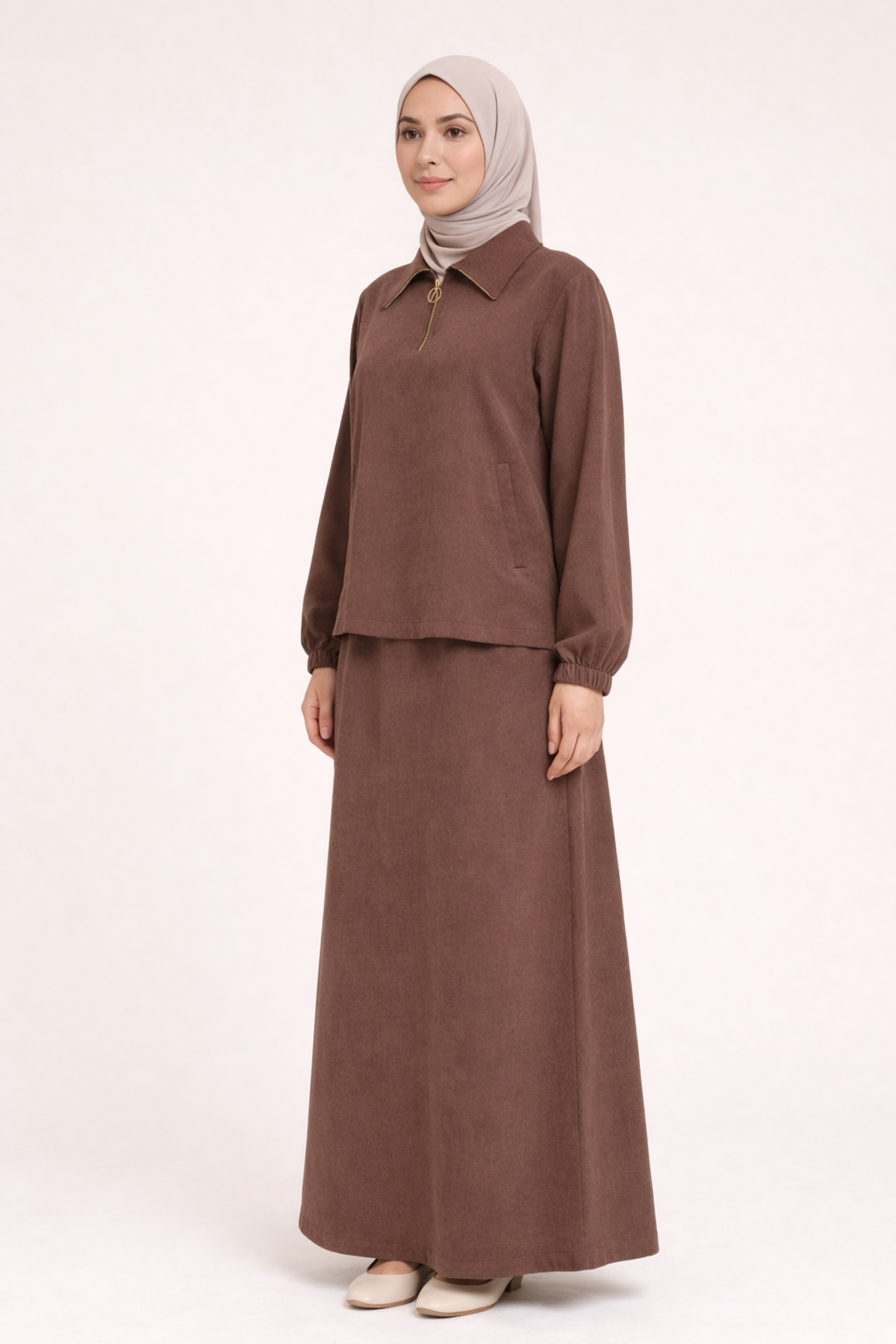 YARIM FERMUARLI TENCEL ETEKLİ TAKIM