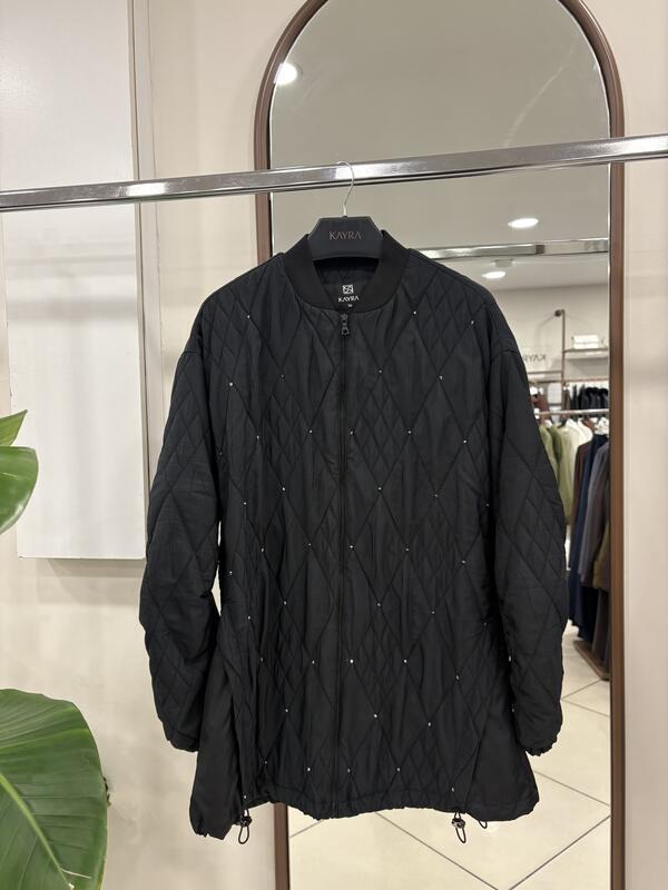 KABARTMA DESEN LASTİKLİ KOL CEKET