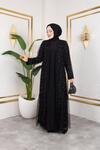 İNCİ İŞLEMELİ TÜLLÜ SANDY ABAYA