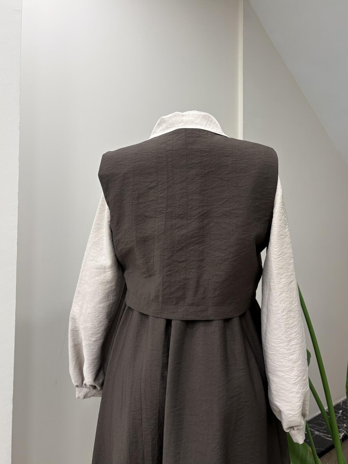 YELEKLİ KLOŞ SERAN ELBİSE