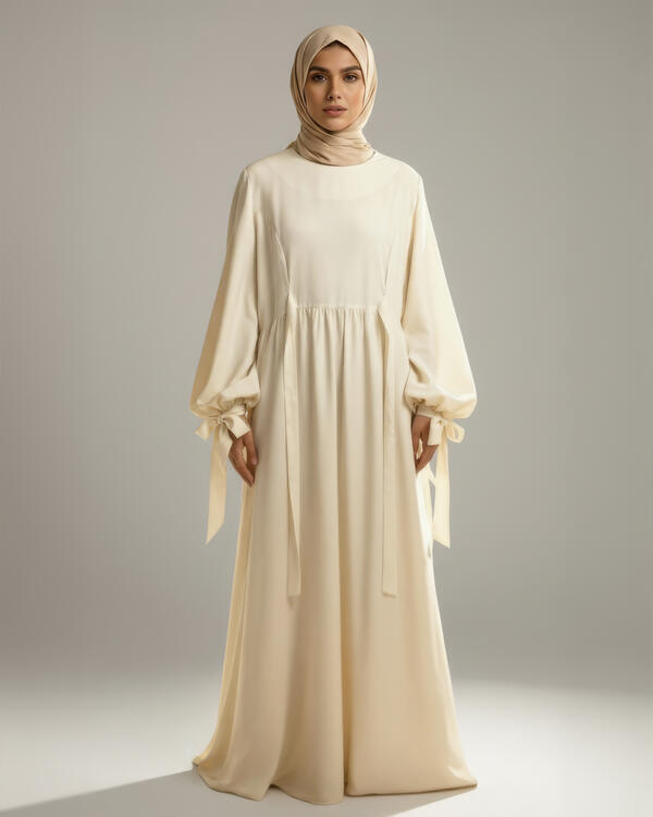 YAN BAĞLAMALI İPEK ELBİSE