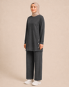 DÜĞME DETAYLI İKİ İPLİK PANTALONLU TAKIM