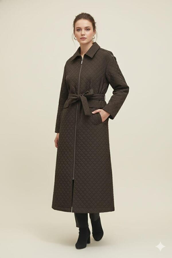 PETEK DESEN YAKALI FERMUARLI KAP