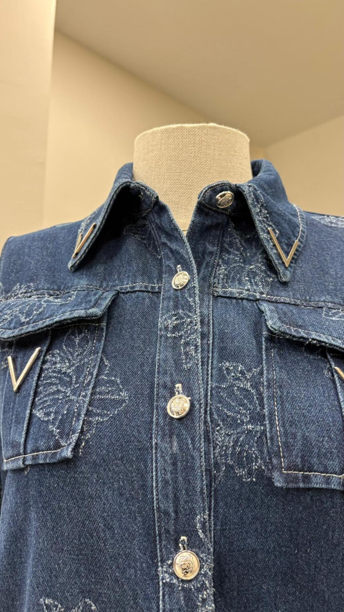 DESENLİ DENİM ETEKLİ TAKIM