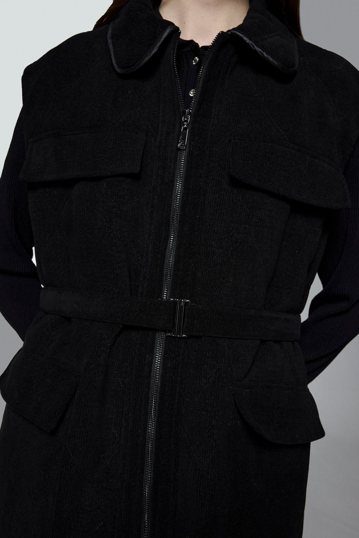 KEMERLİ CEP DETAYLI YELEK