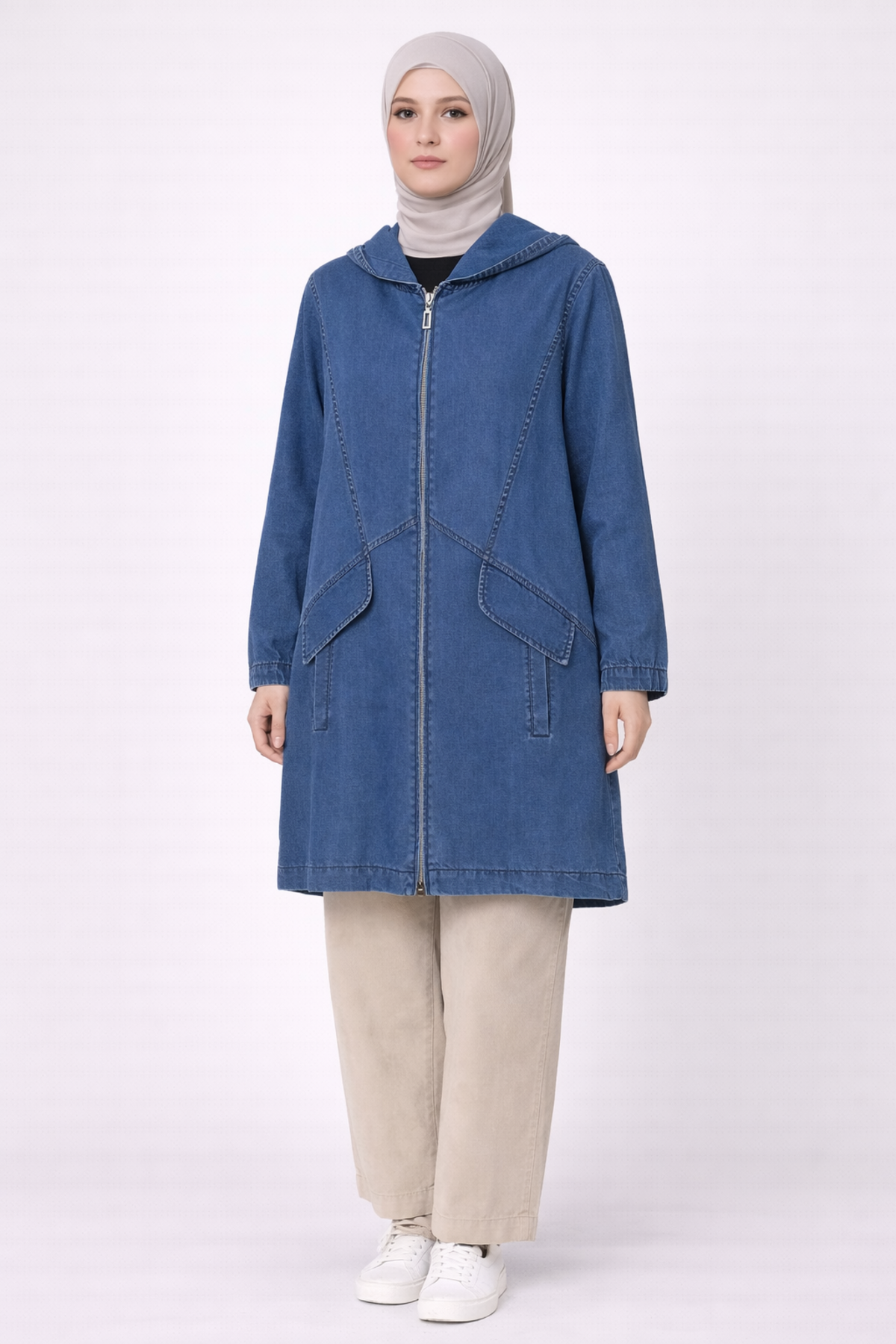 KAPŞONLU TENCEL KISA KAP