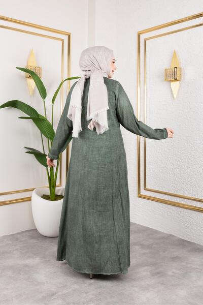 BEŞGEN DİKİŞ DETAYLI ELBİSE