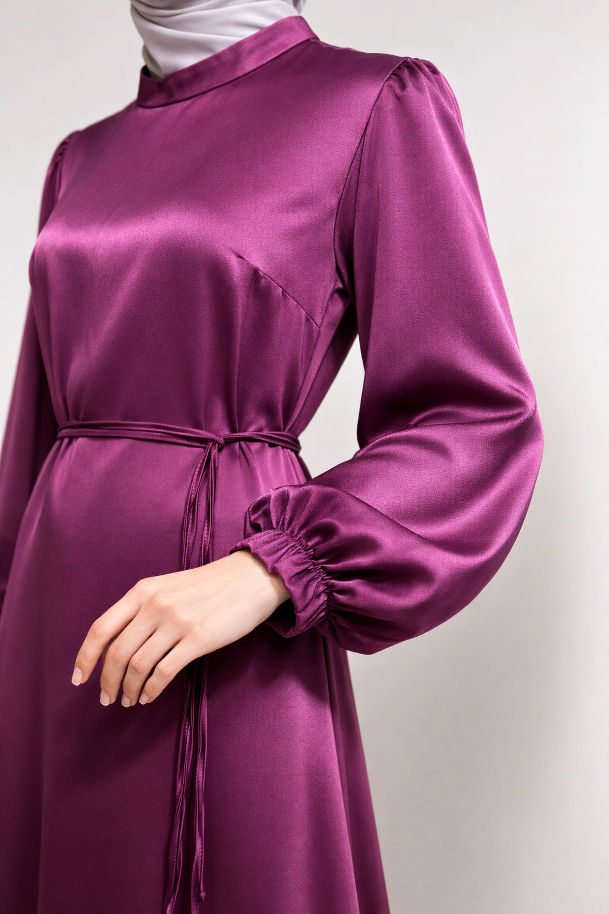 BALON KOL DÜZ ELBİSE